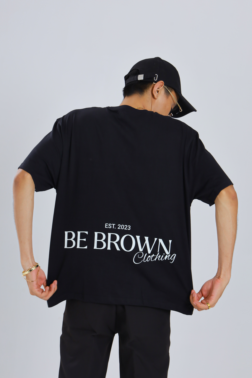 Black Oversized BeBrown Proud Club T-Shirt | Unisex