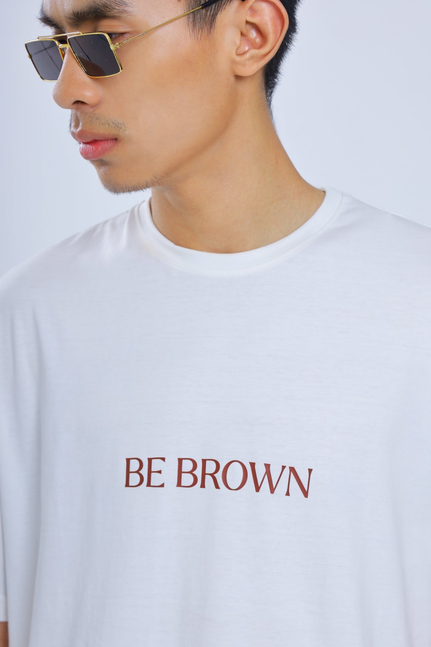 Oversized BeBrown OG White T-Shirt | Unisex