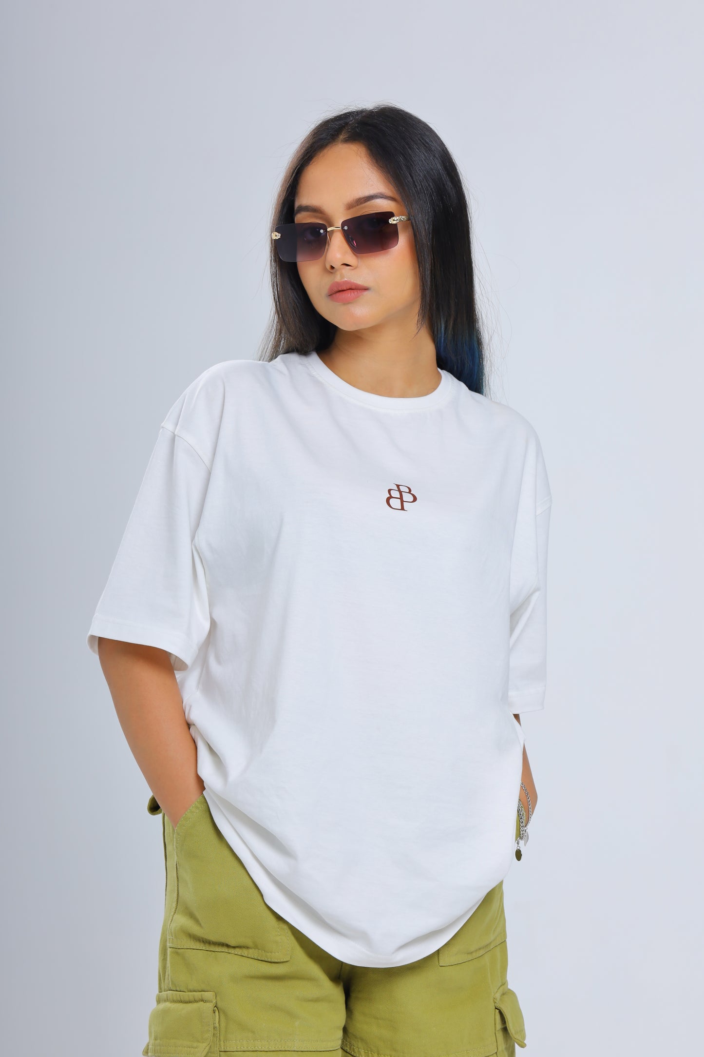 Oversized BeBrown CLUB's White T-Shirt | Unisex